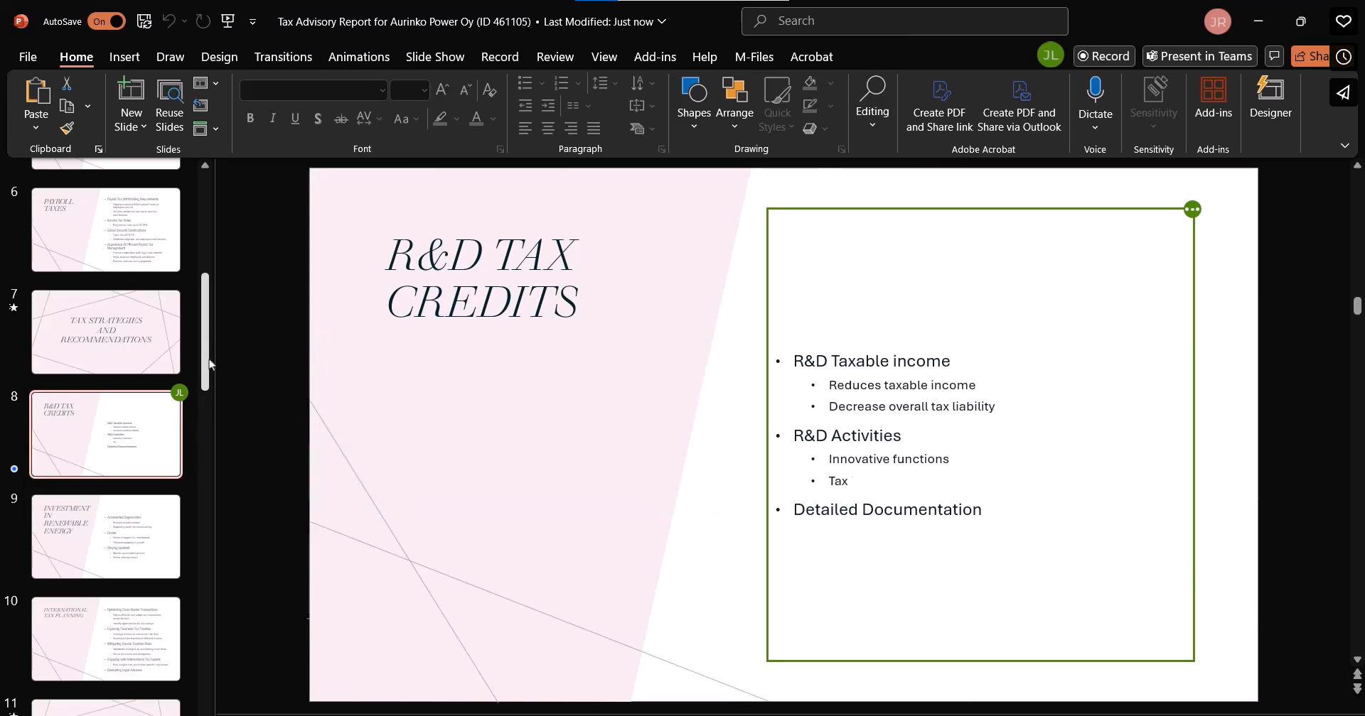 Changes made by different co-authoring participants are indicated with colored frames in the application.